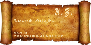 Mazurek Zulejka névjegykártya